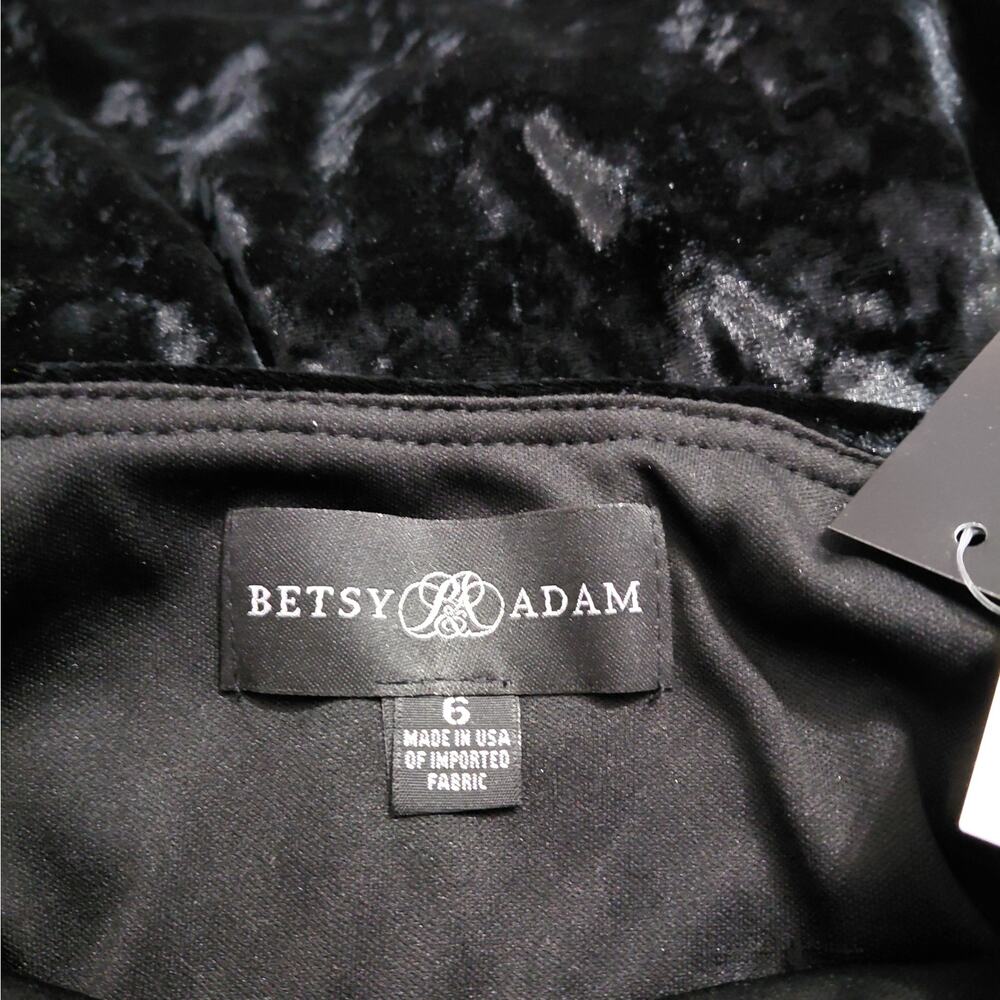 Betsy & Adam Velvet Formal Evening Gown Womens Size 6 Black Wedding Party Dress - Picture 7 of 10